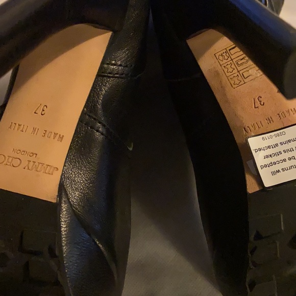 Jimmy Choo Mid Calf Heeled Platform Moto Boots - Picture 6 of 7